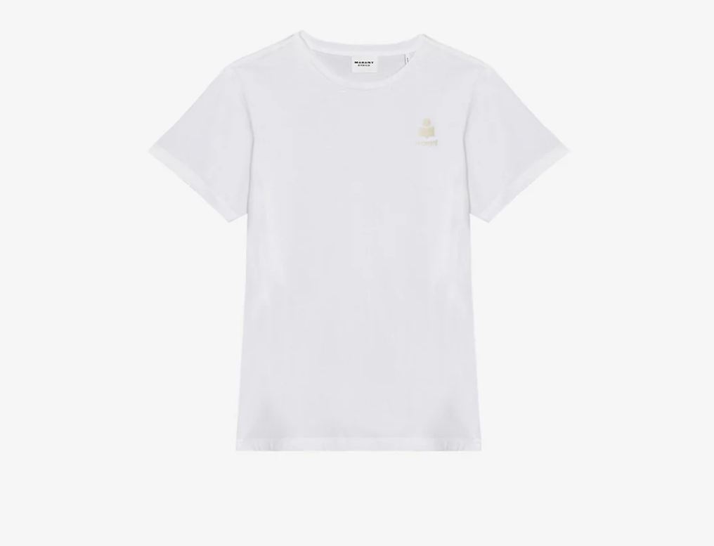 camiseta de manga corta de algodón con logotipo aby blanco